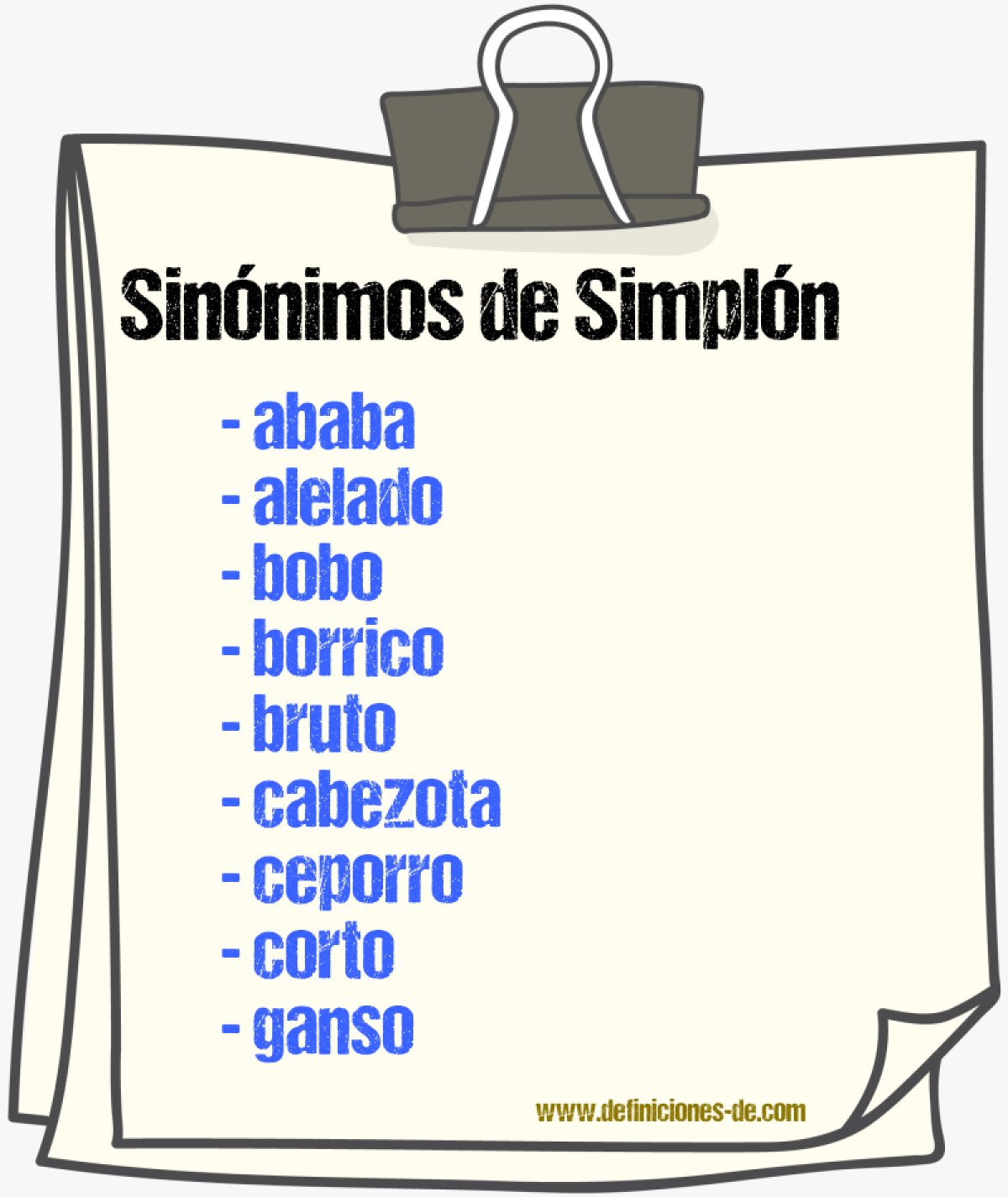 Sinnimos de simpln