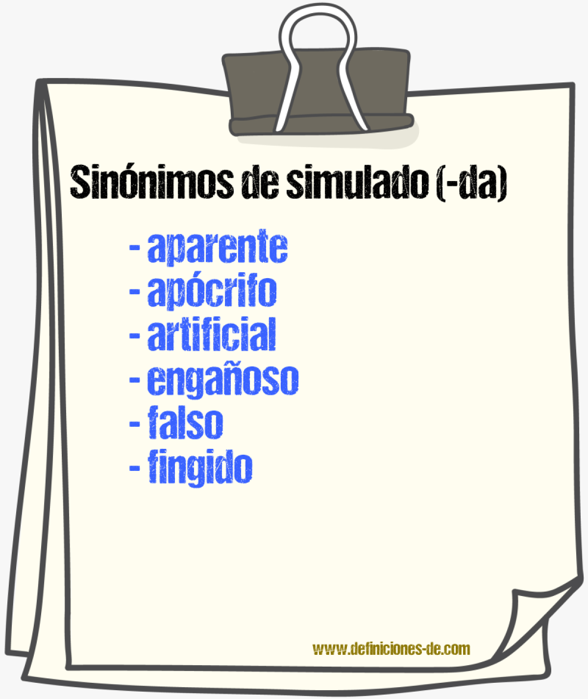 Sinónimos de simulado