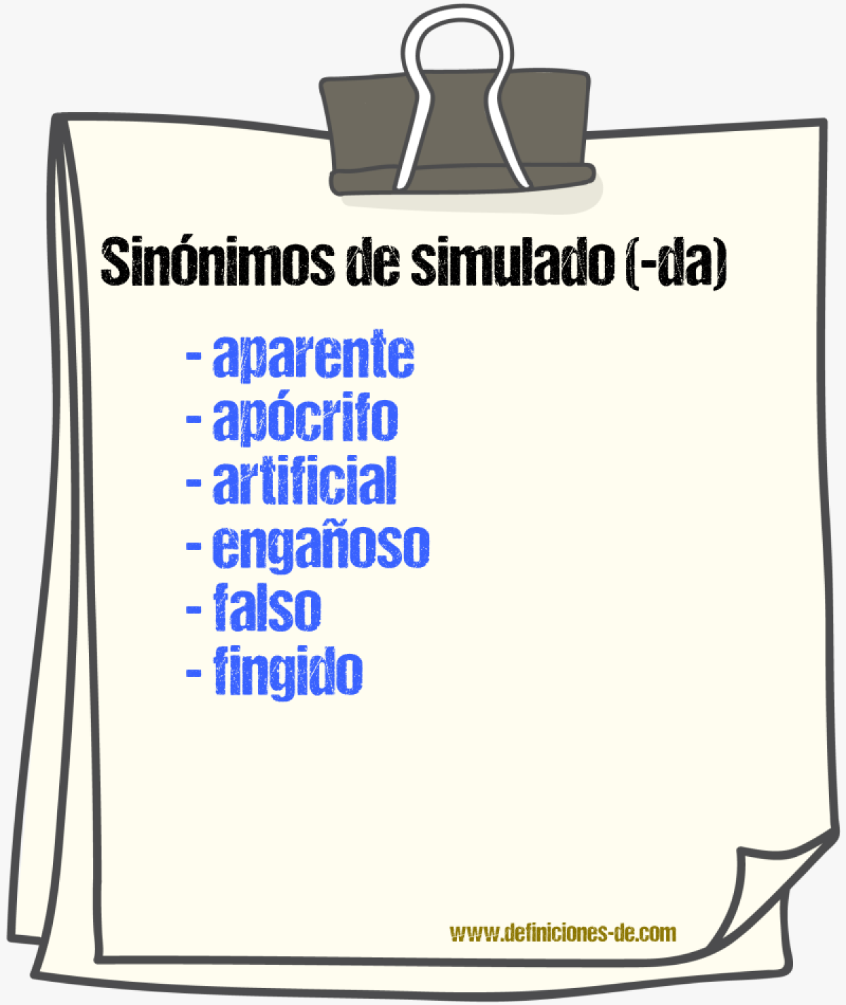 Sinnimos de simulado