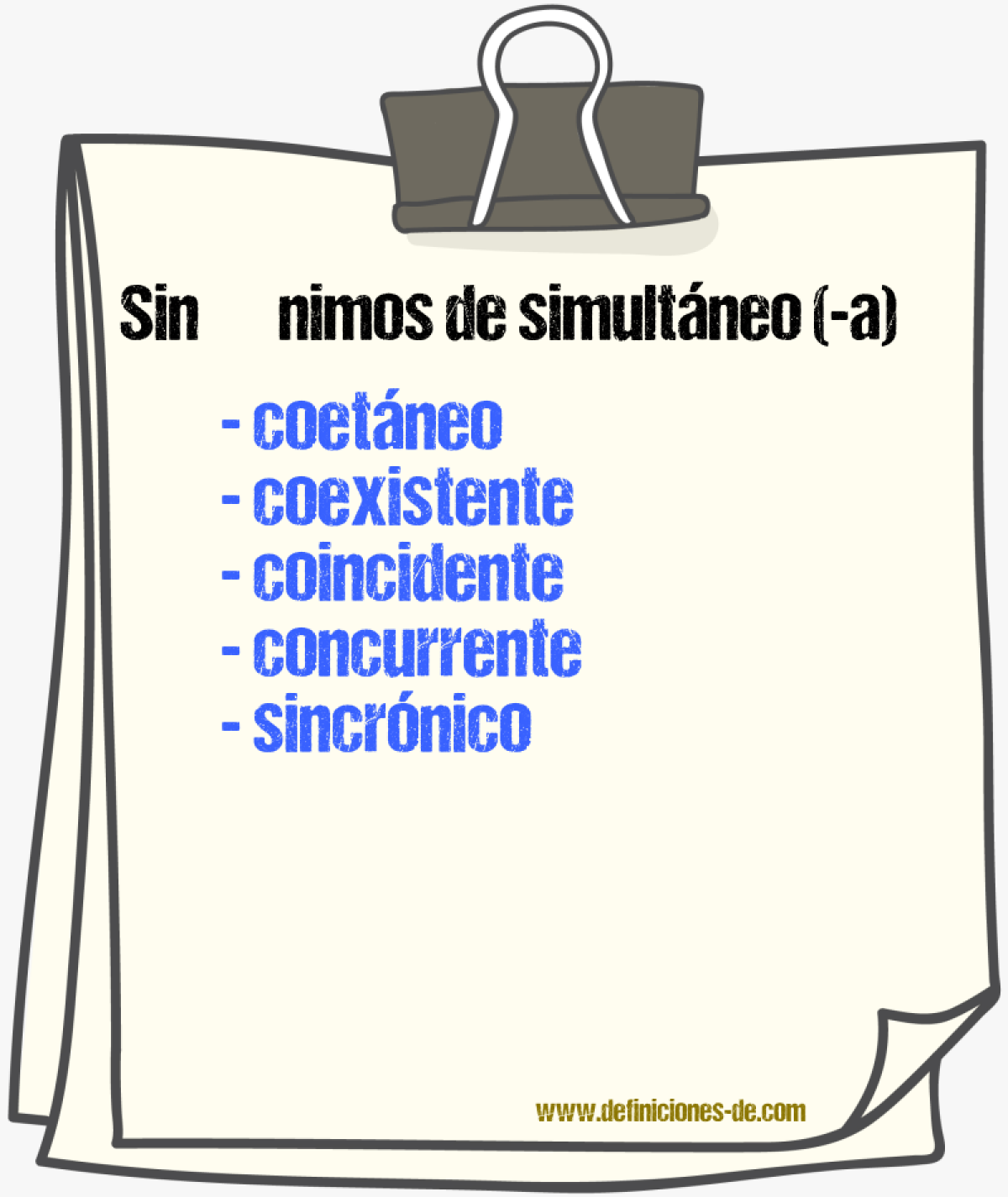 Sinnimos de simultneo