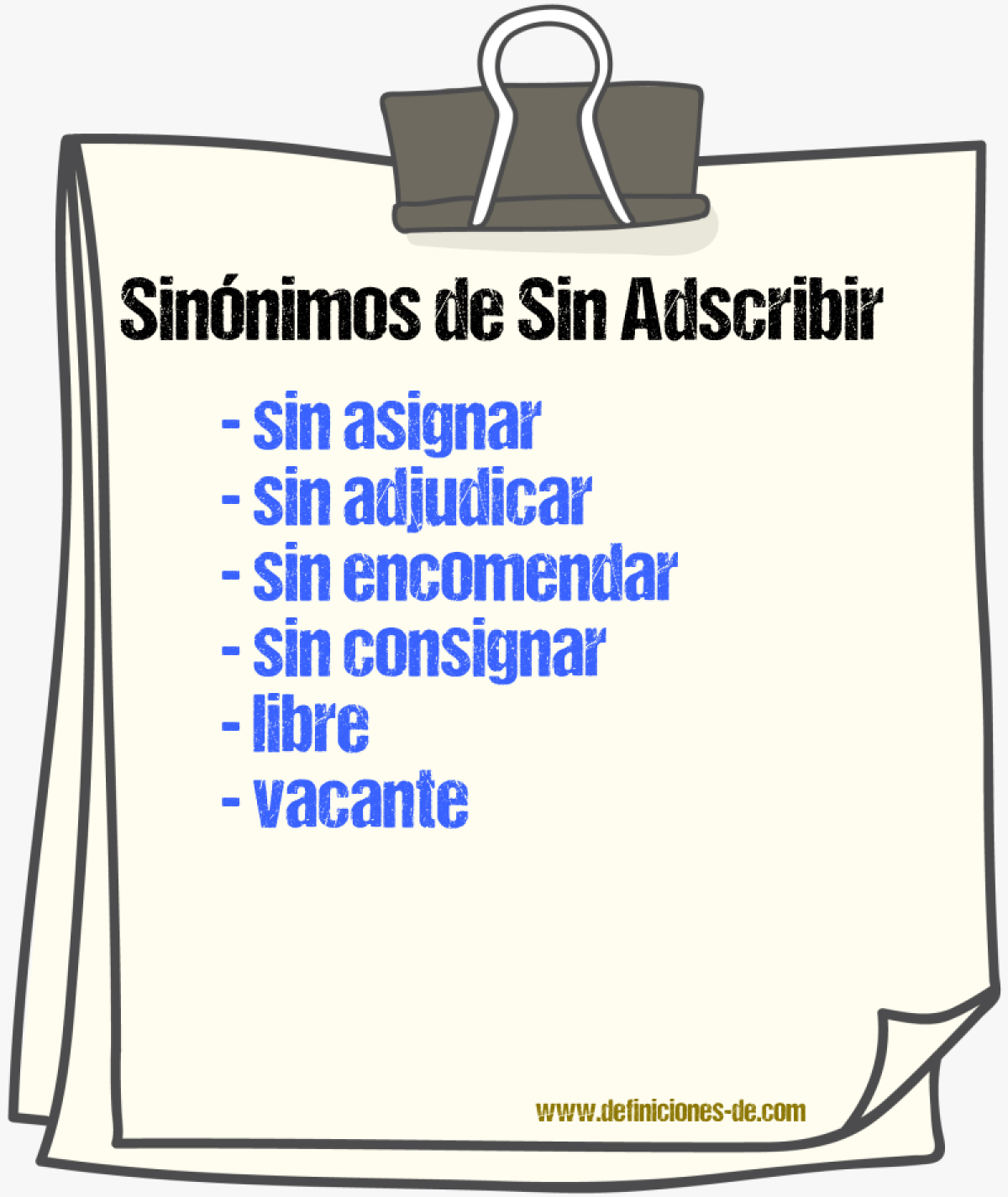 Sinónimos de sin adscribir