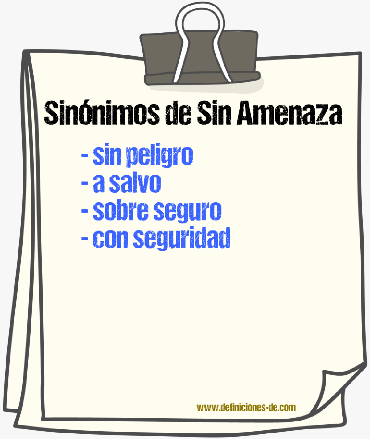 Sinónimos de sin amenaza