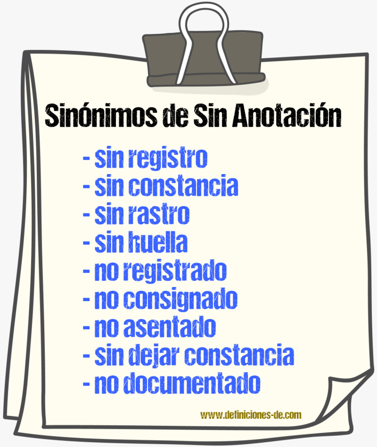 Sinónimos de sin anotación