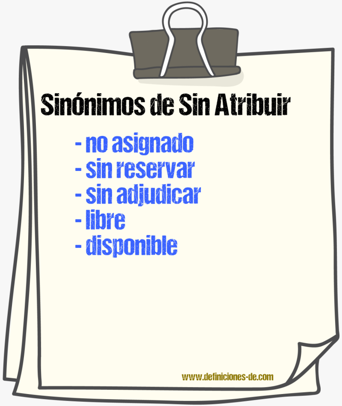 Sinónimos de sin atribuir