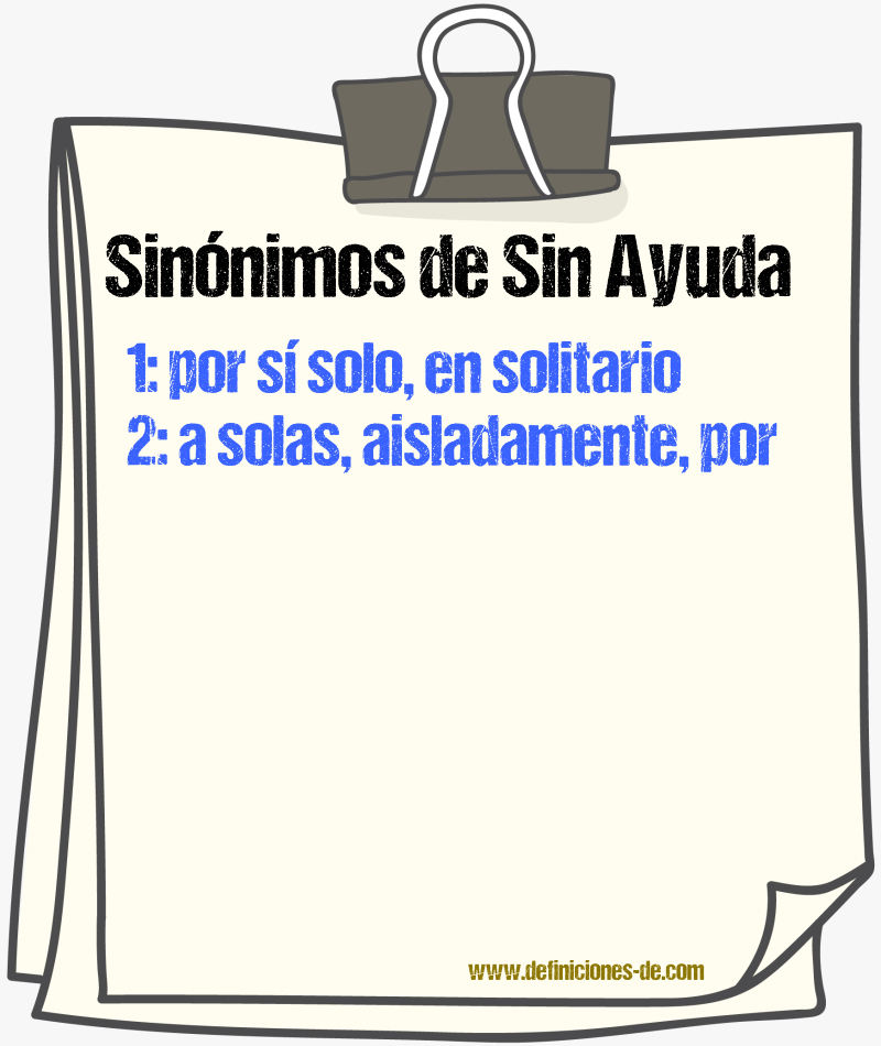 Sinónimos de sin ayuda