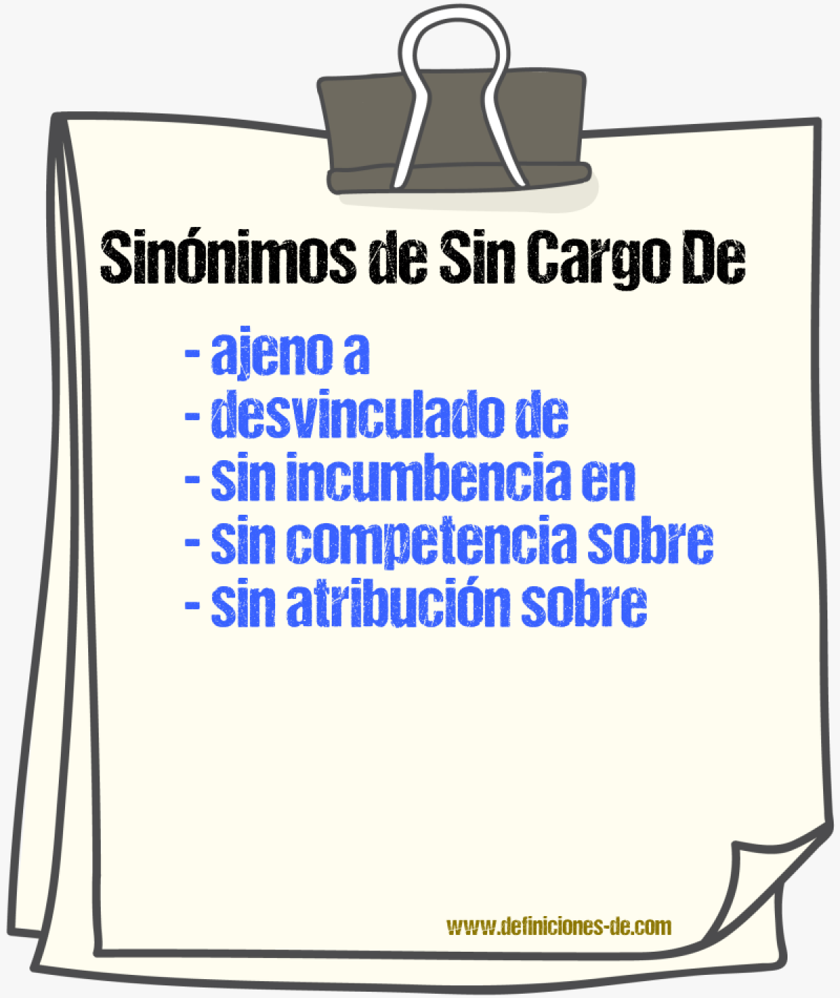 Sinónimos de sin cargo de