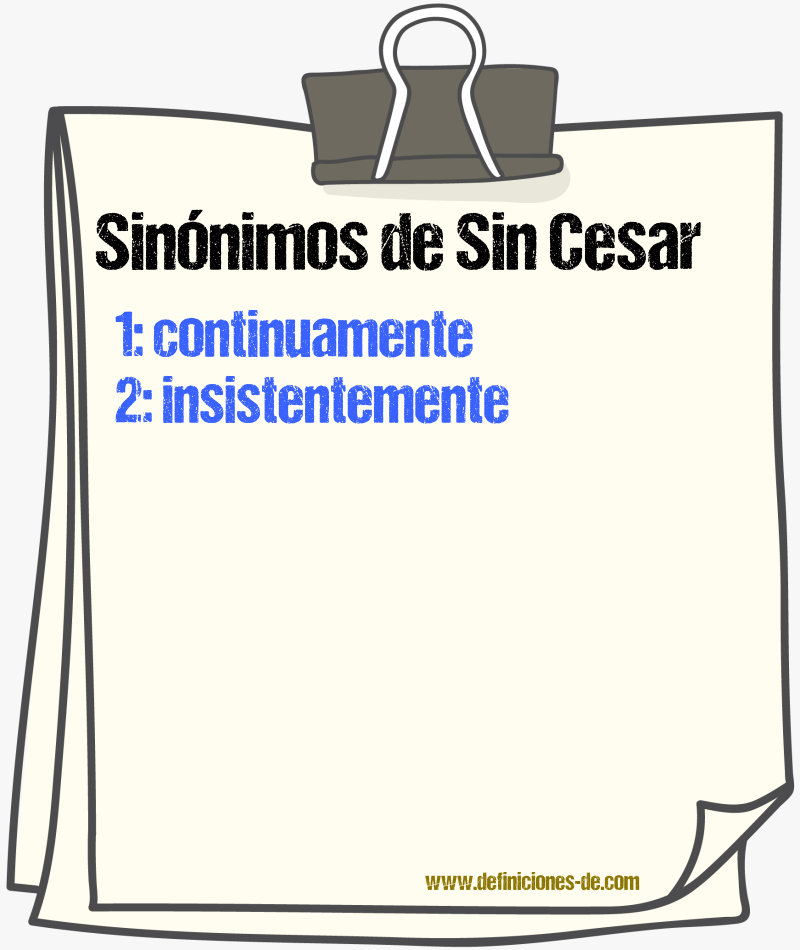 Sinónimos de sin cesar