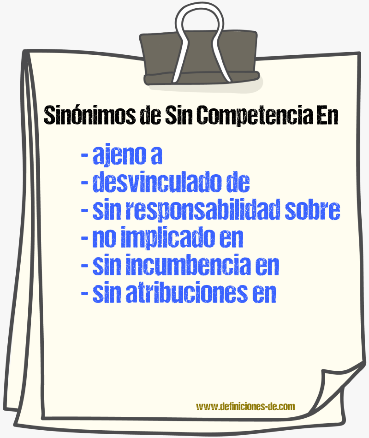 Sinónimos de sin competencia en
