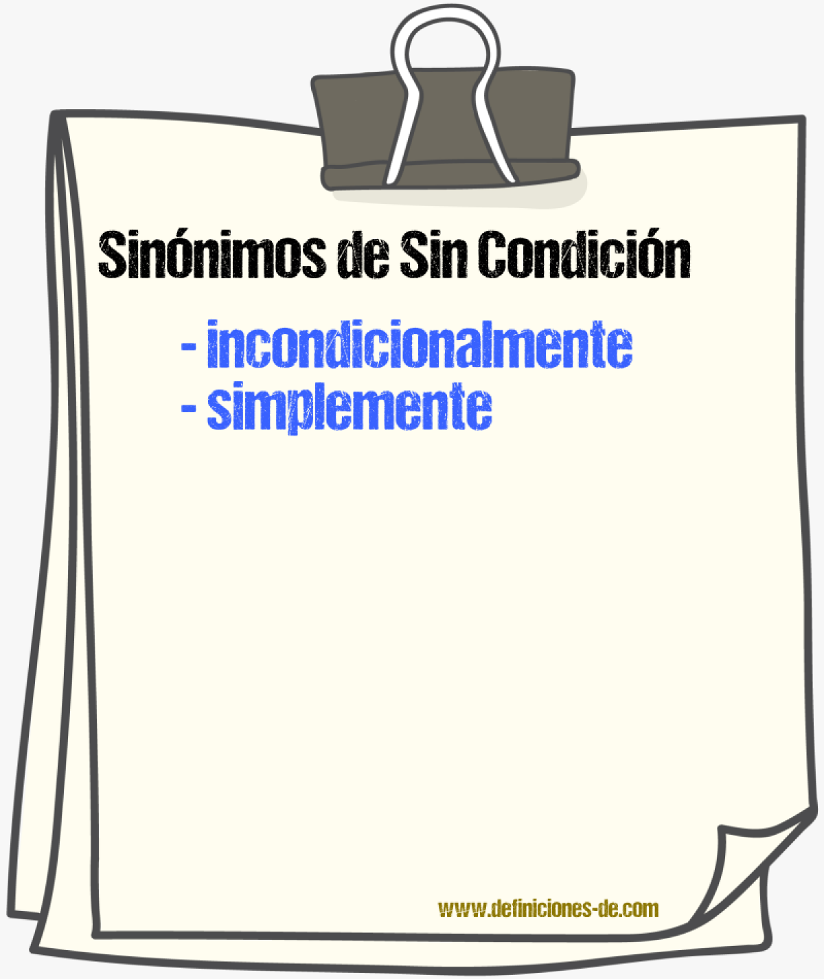 Sinnimos de sin condicin