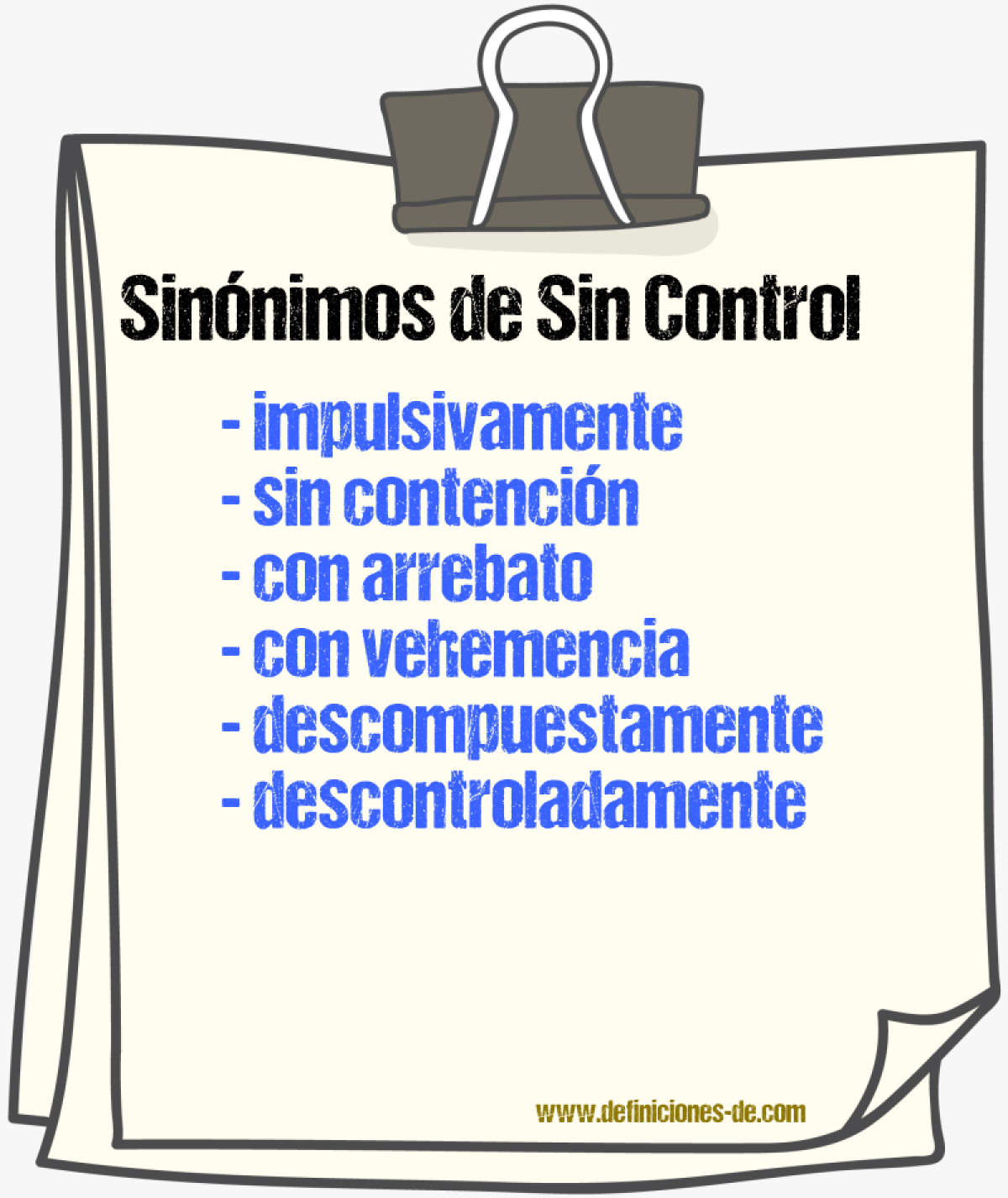 Sinónimos de sin control