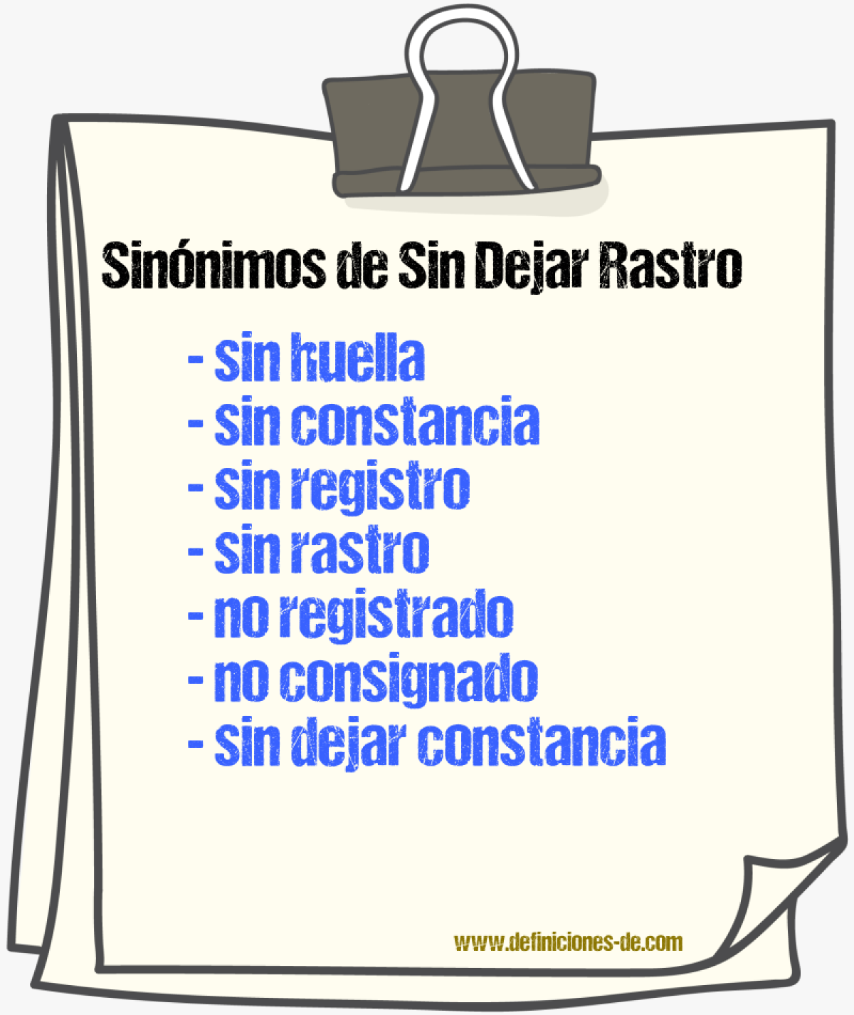 Sinónimos de sin dejar rastro