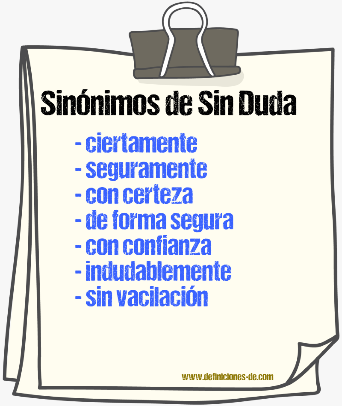 Sinónimos de sin duda