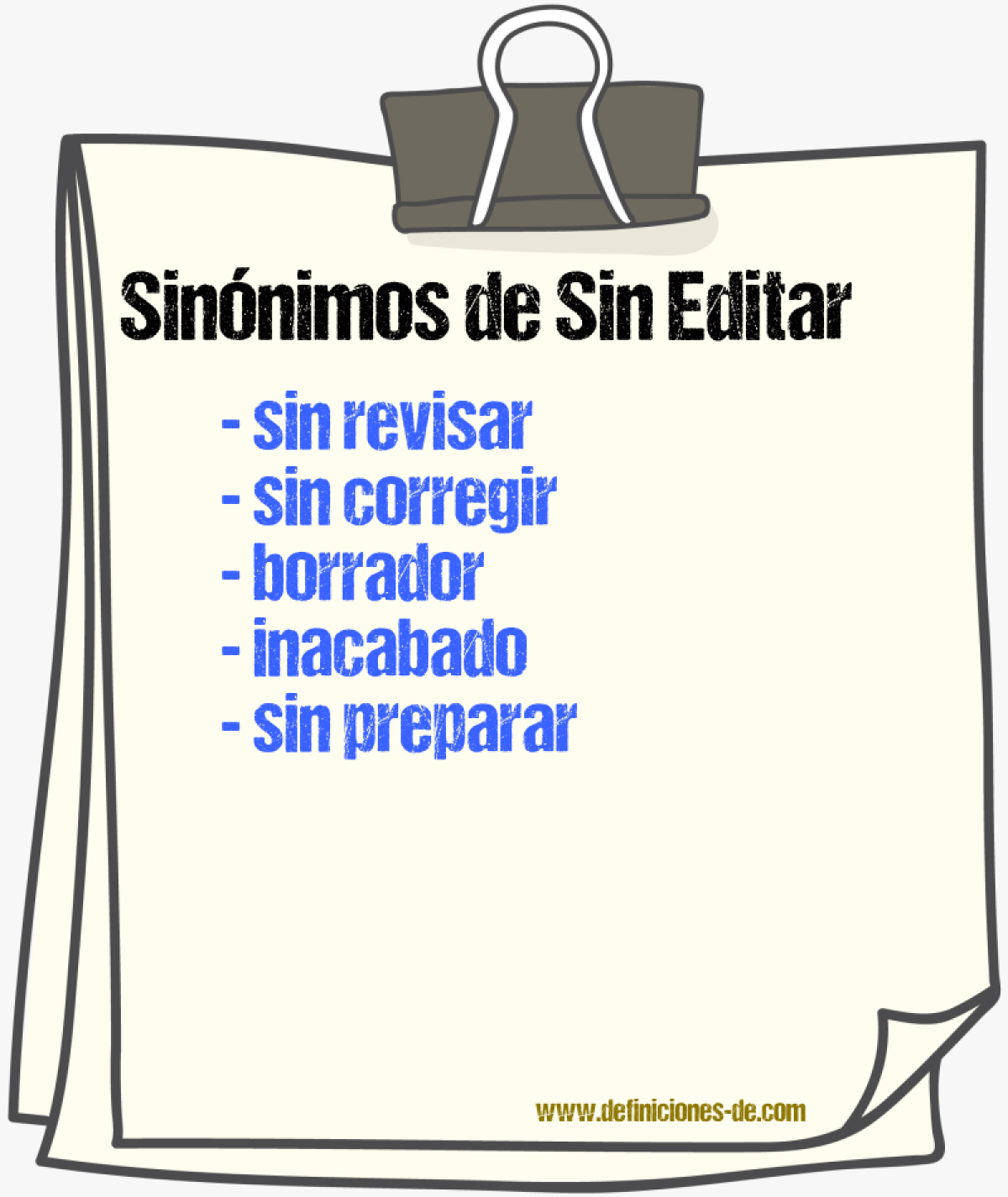 Sinónimos de sin editar