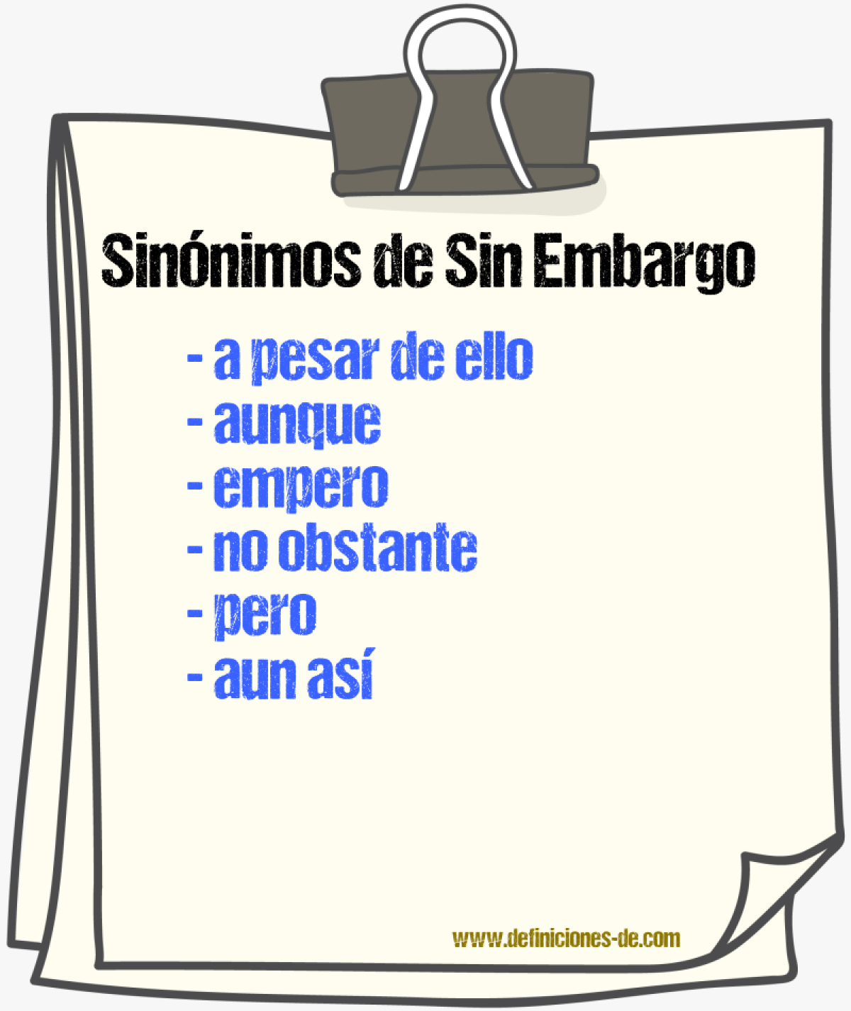 Sinnimos de sin embargo