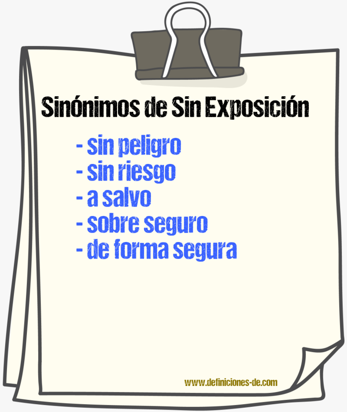 Sinónimos de sin exposición