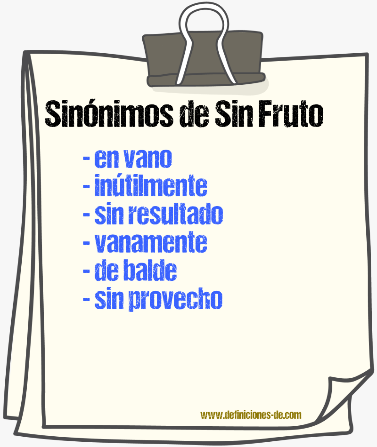 Sinónimos de sin fruto