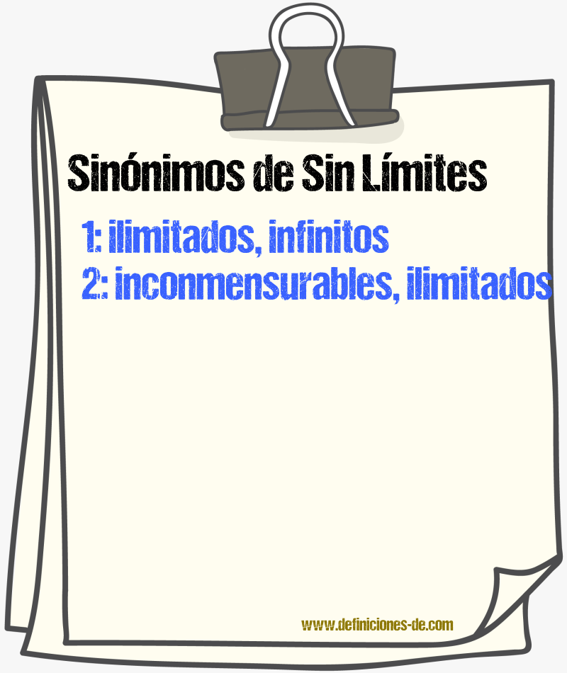 Sinónimos de sin límites