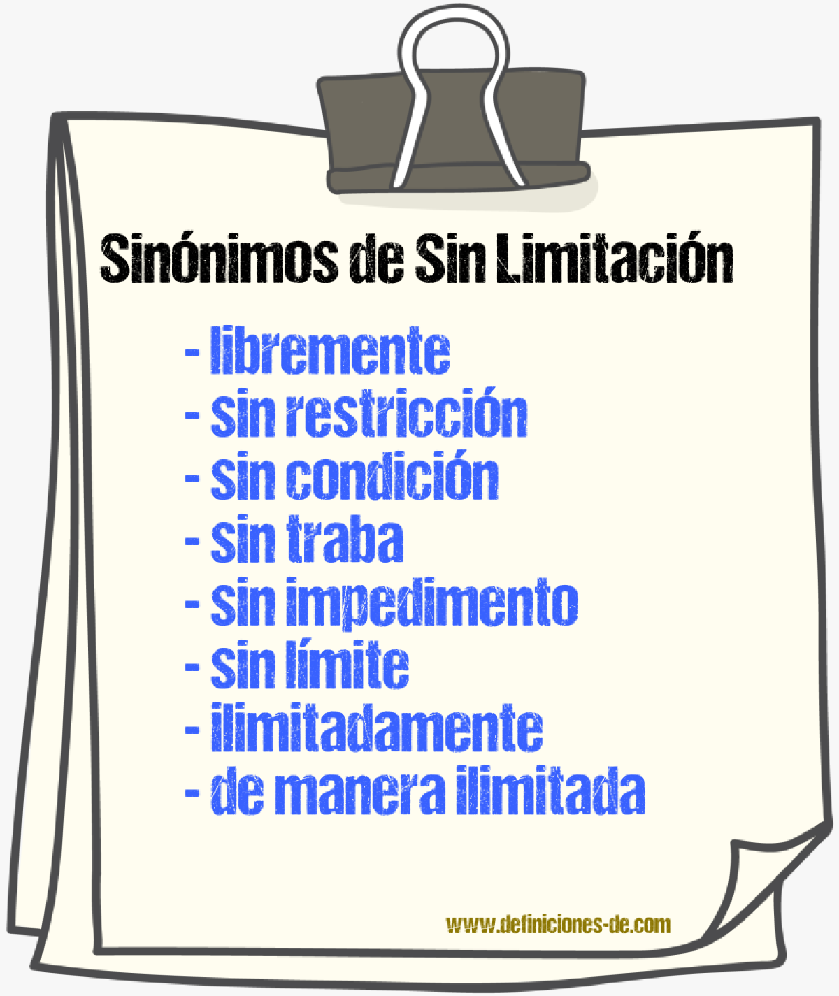 Sinónimos de sin limitación