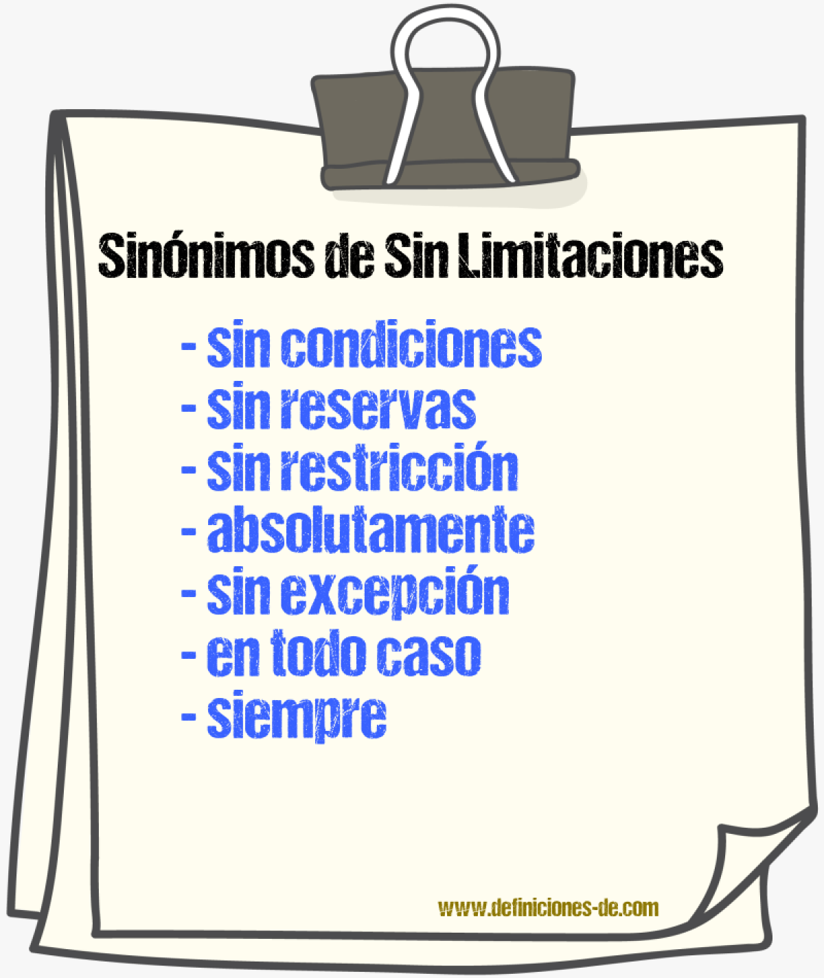 Sinónimos de sin limitaciones