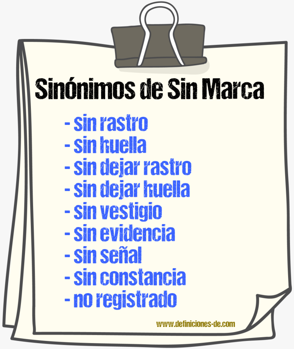 Sinónimos de sin marca