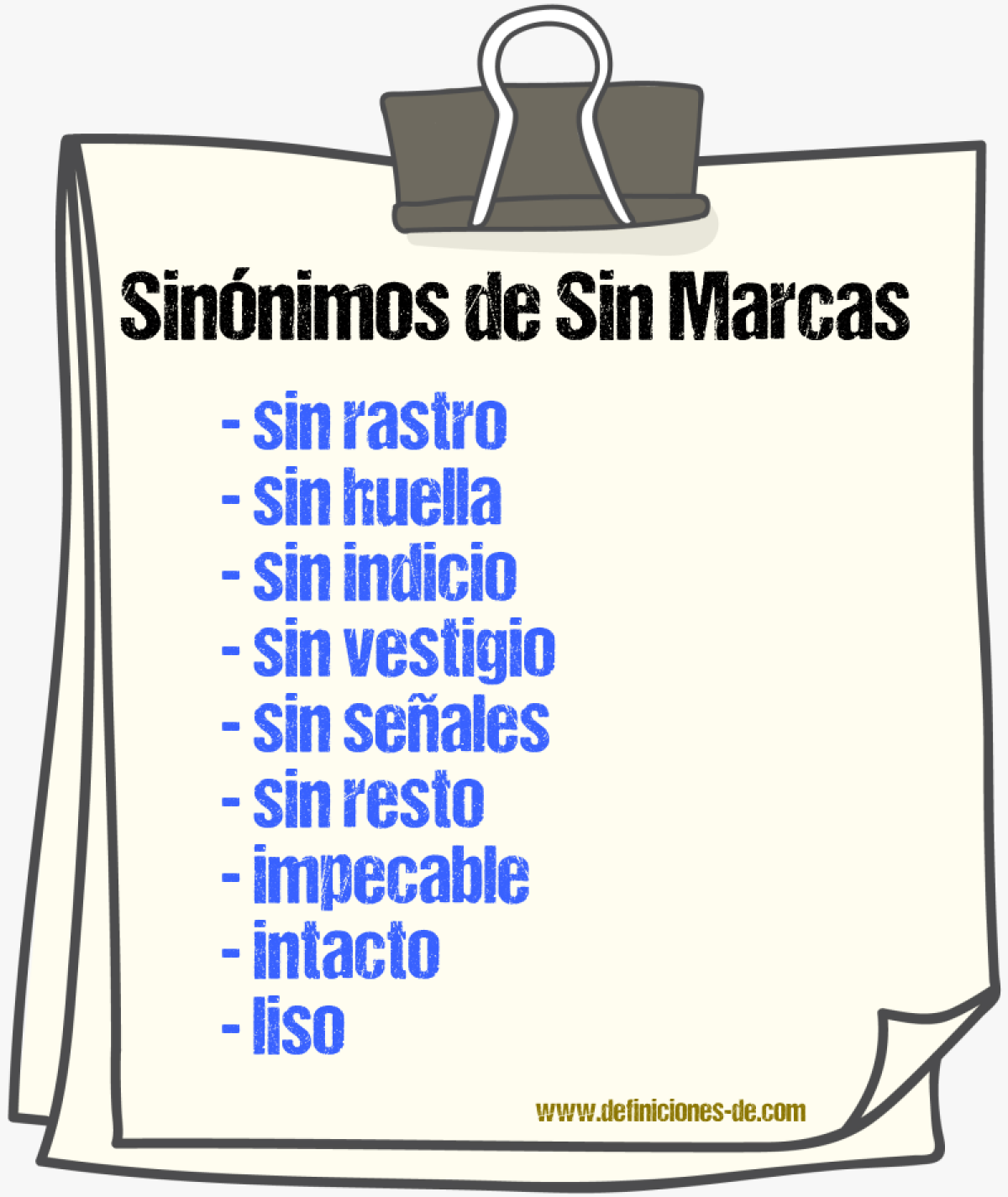 Sinónimos de sin marcas
