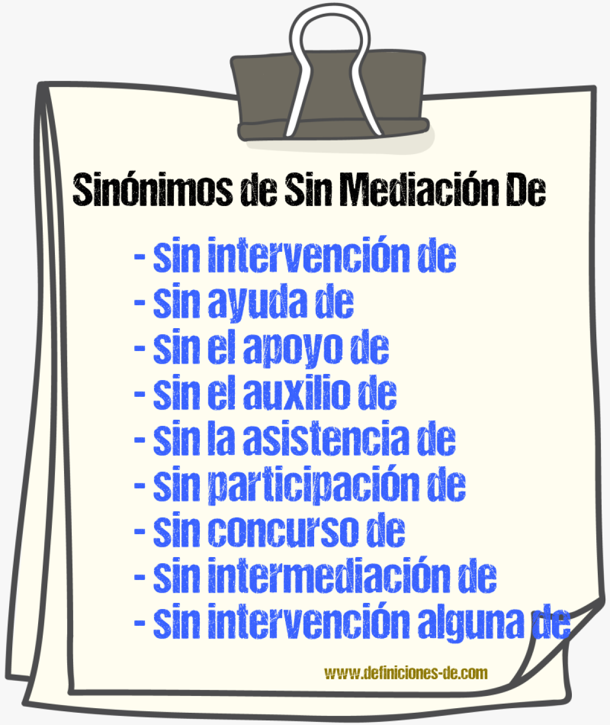 Sinónimos de sin mediación de