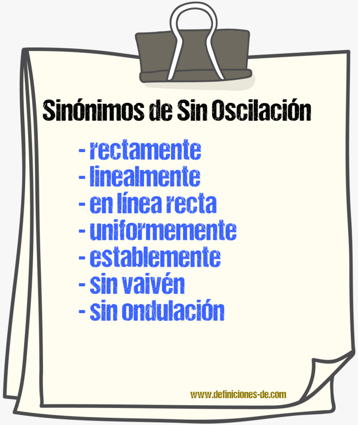 Sinónimos de sin oscilación