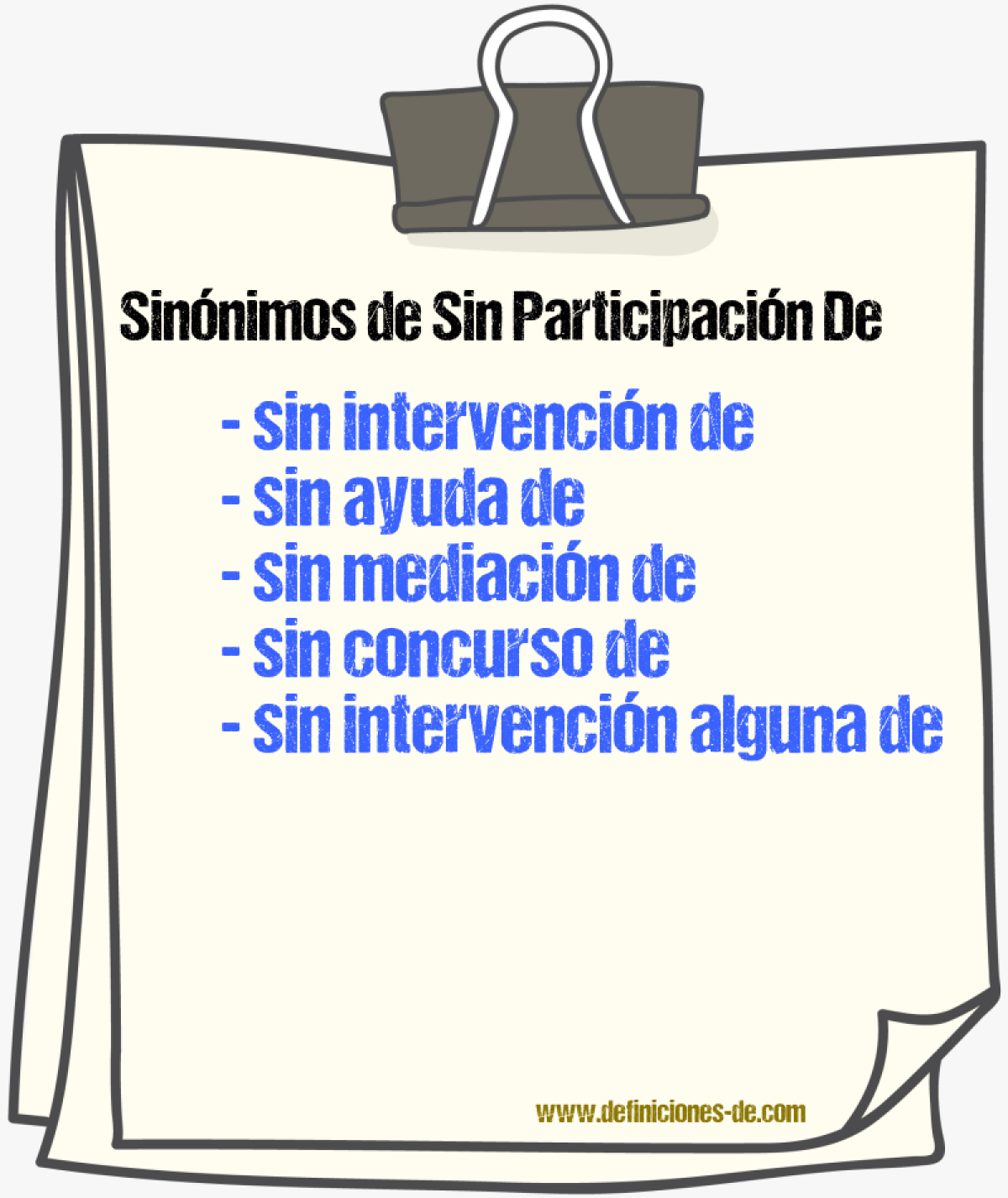 Sinónimos de sin participación de