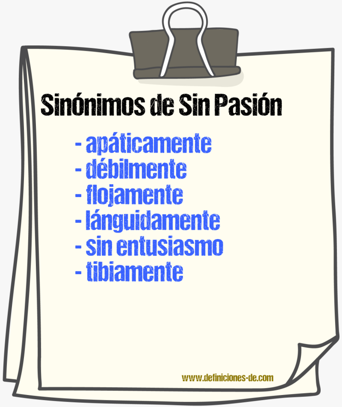 Sinnimos de sin pasin