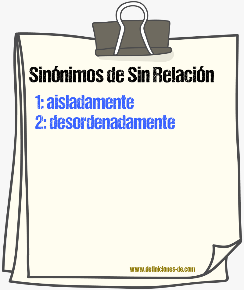 Sinónimos de sin relación