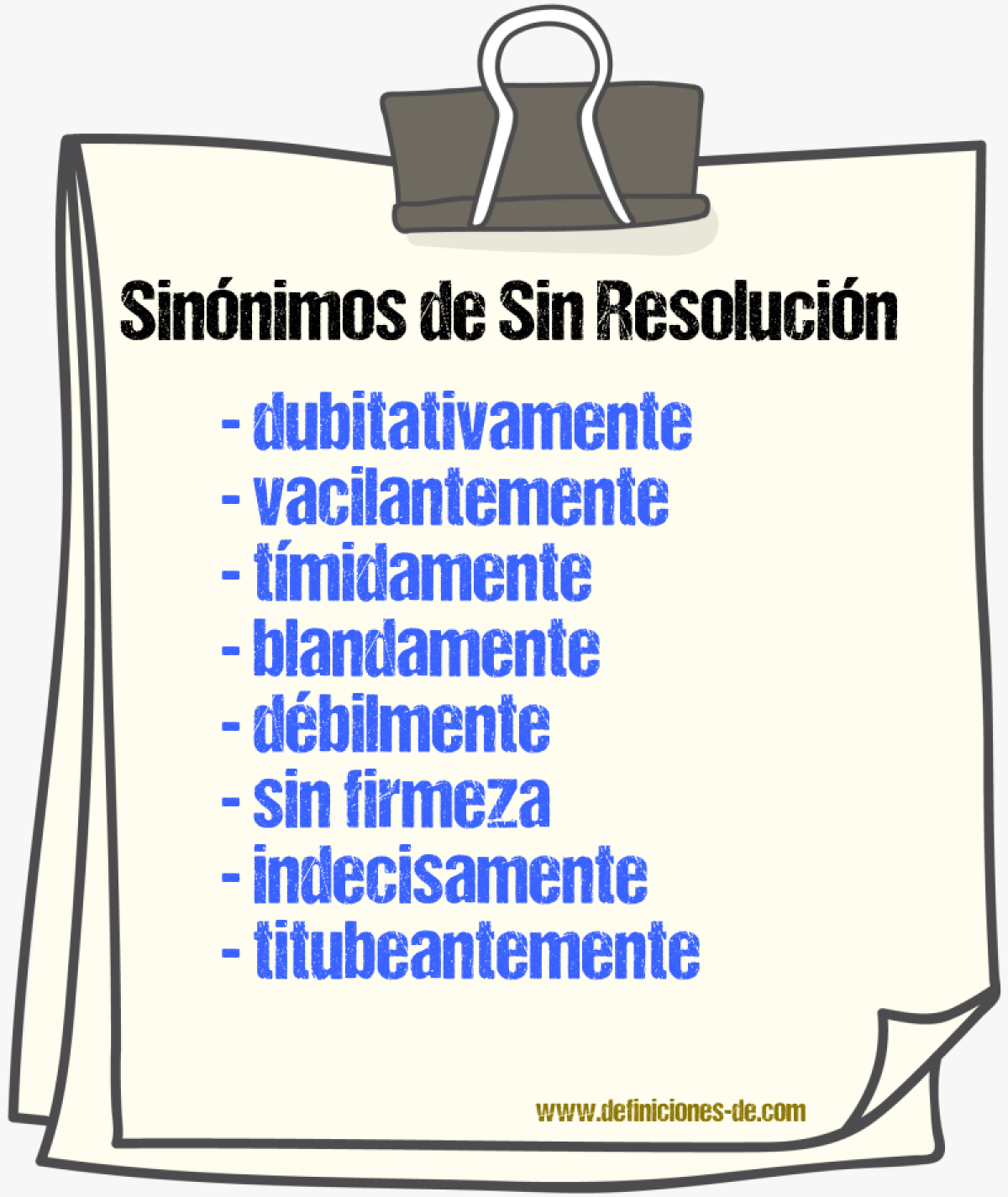 Sinónimos de sin resolución
