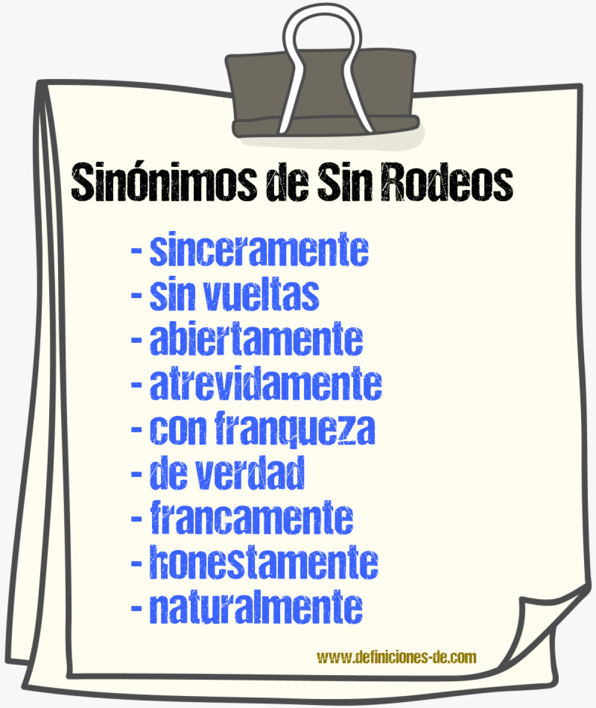 Sinnimos de sin rodeos