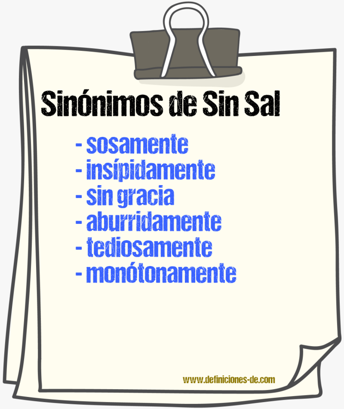 Sinónimos de sin sal