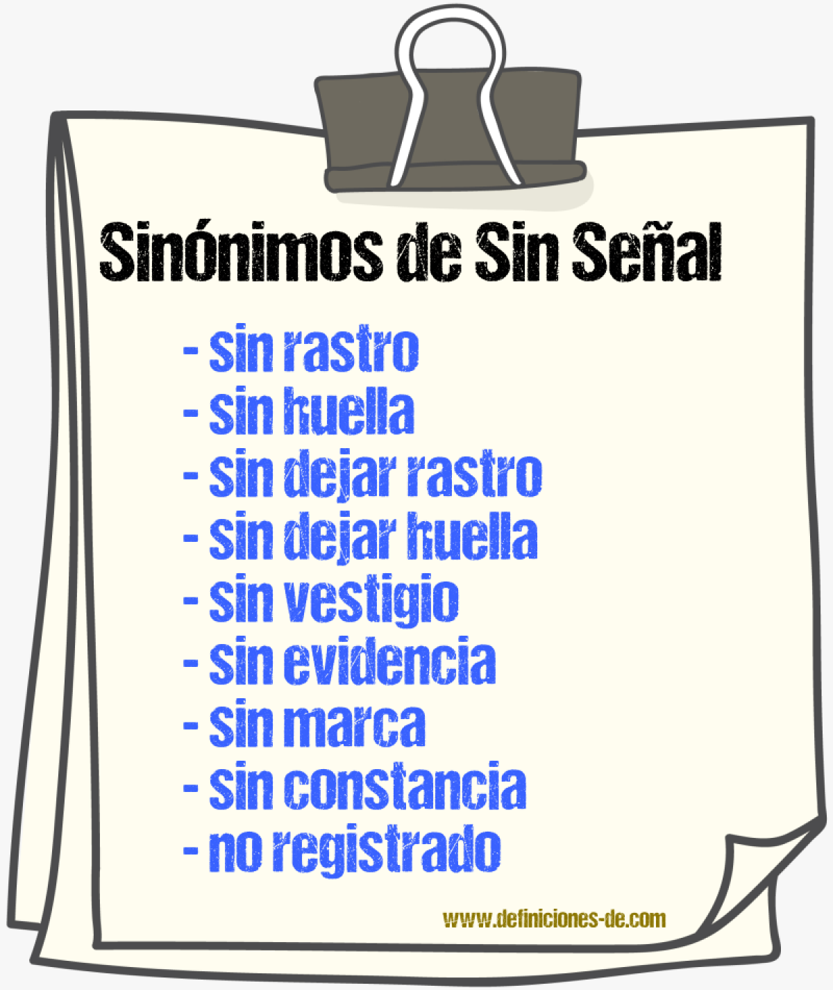 Sinónimos de sin señal