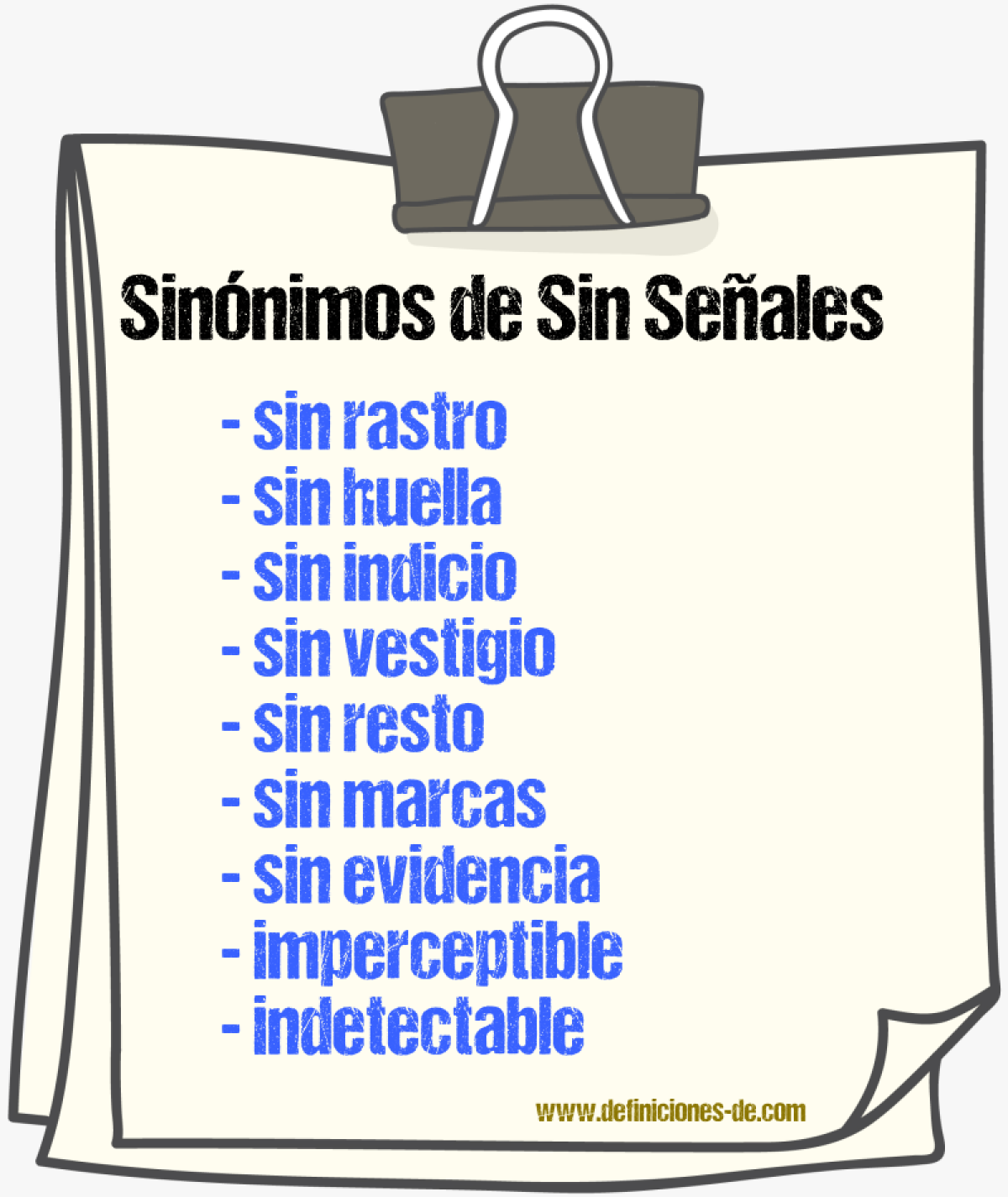 Sinónimos de sin señales