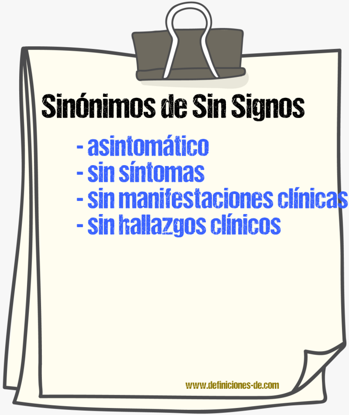 Sinónimos de sin signos