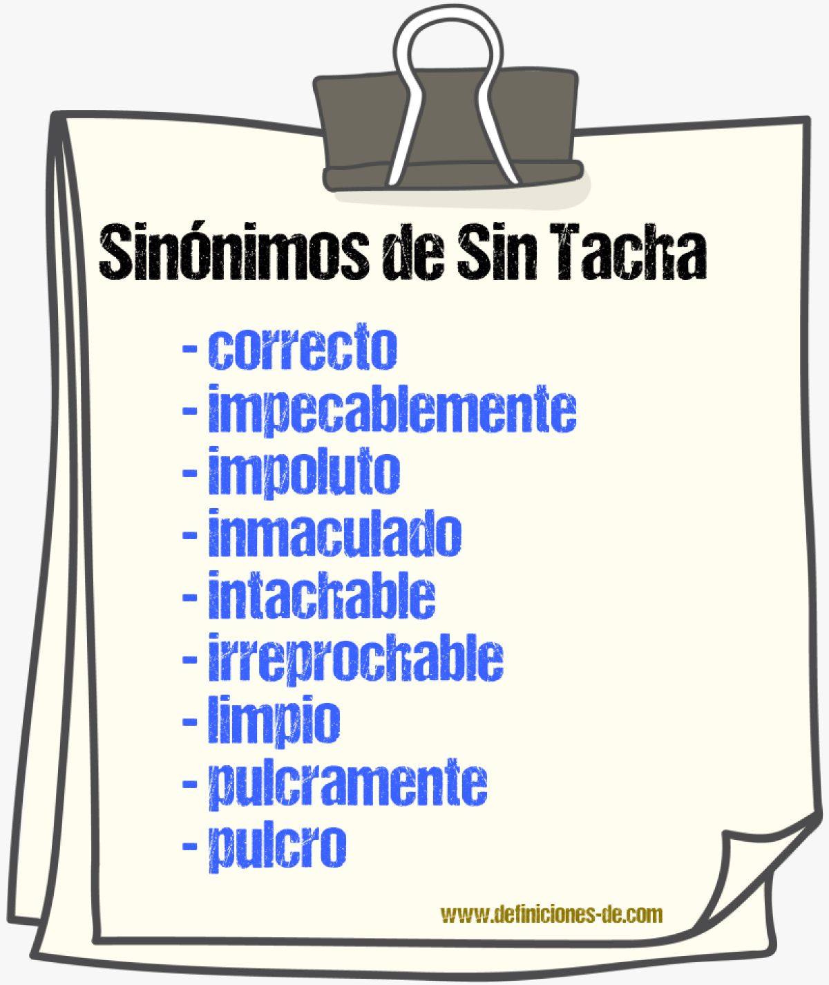 Sinnimos de sin tacha