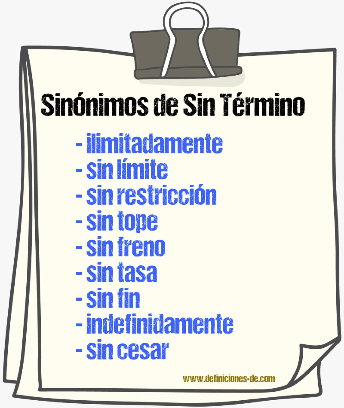 Sinónimos de sin término