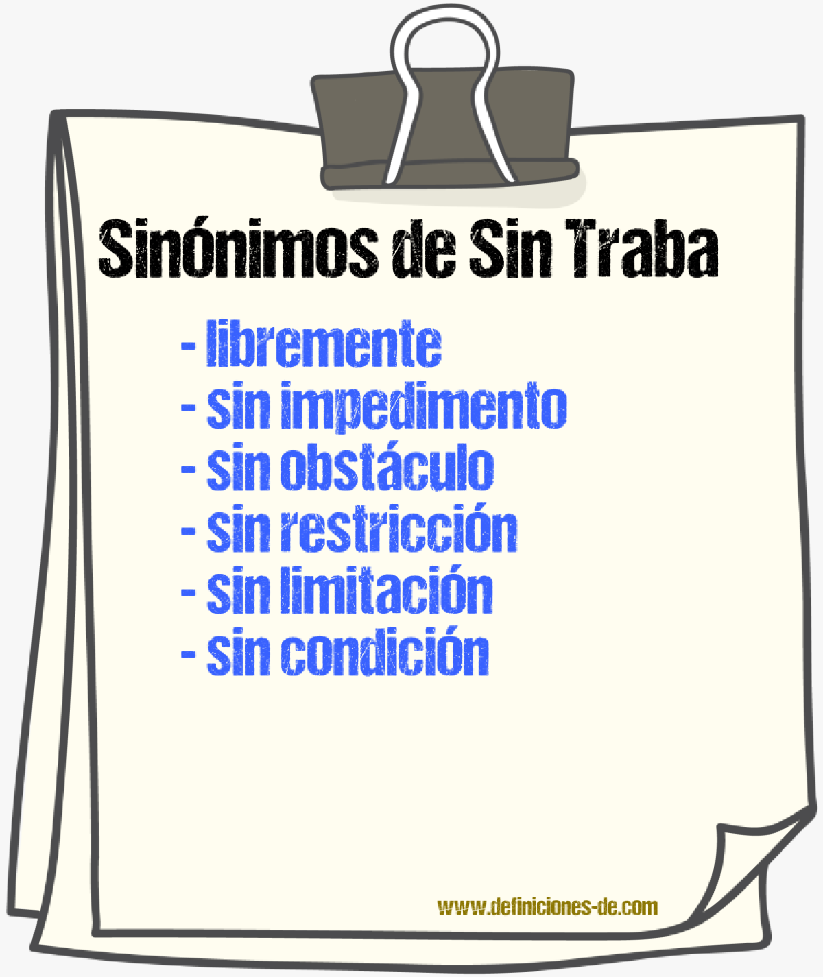 Sinónimos de sin traba
