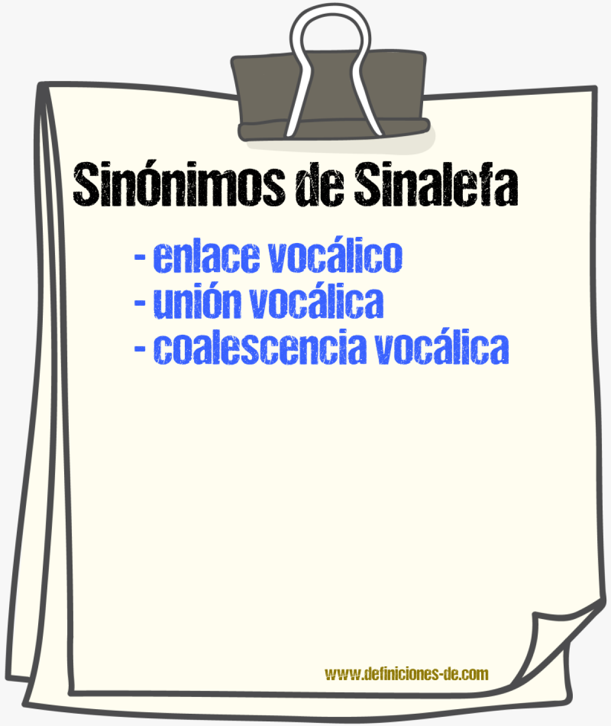 Sinónimos de sinalefa