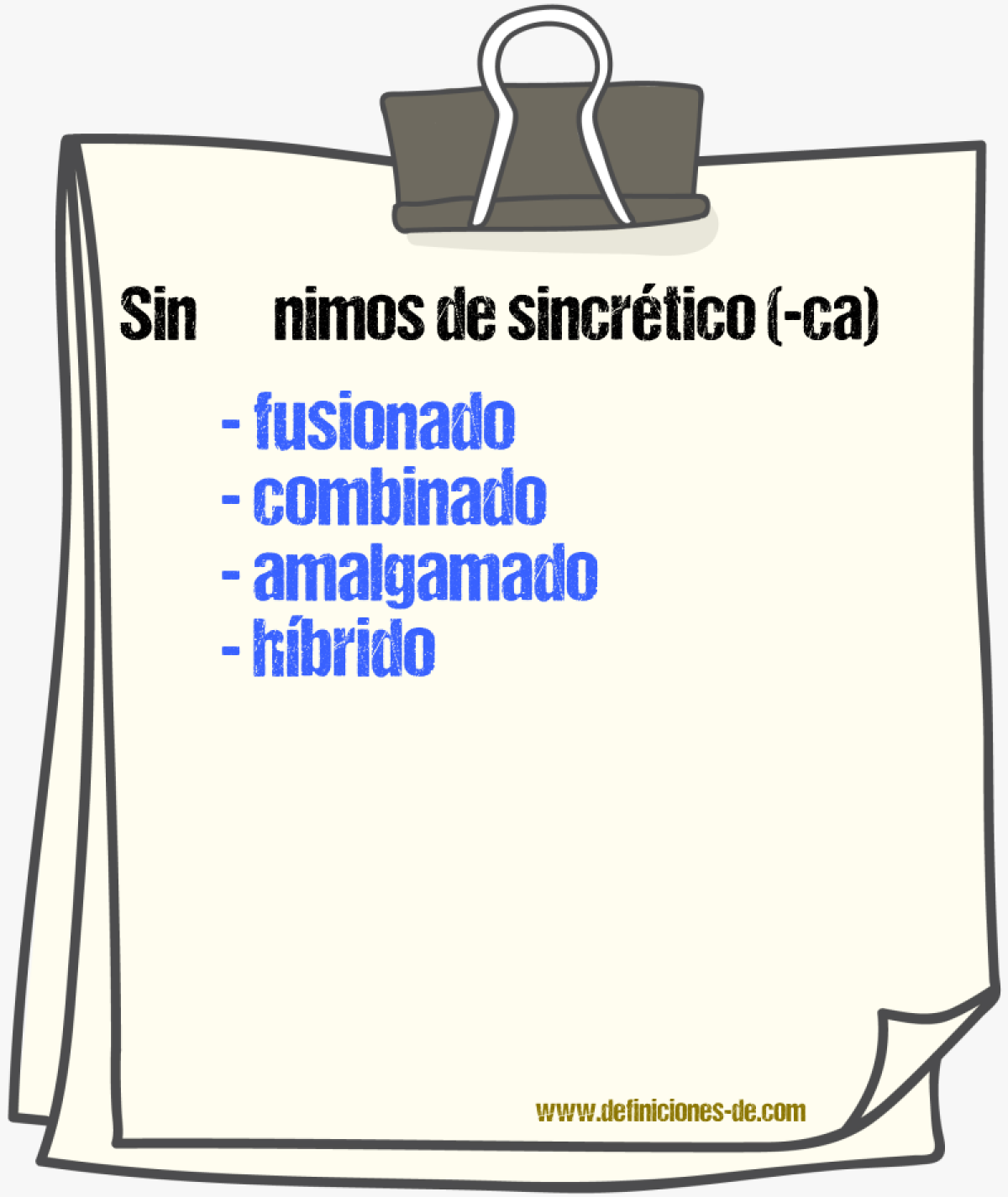 Sinnimos de sincrtico