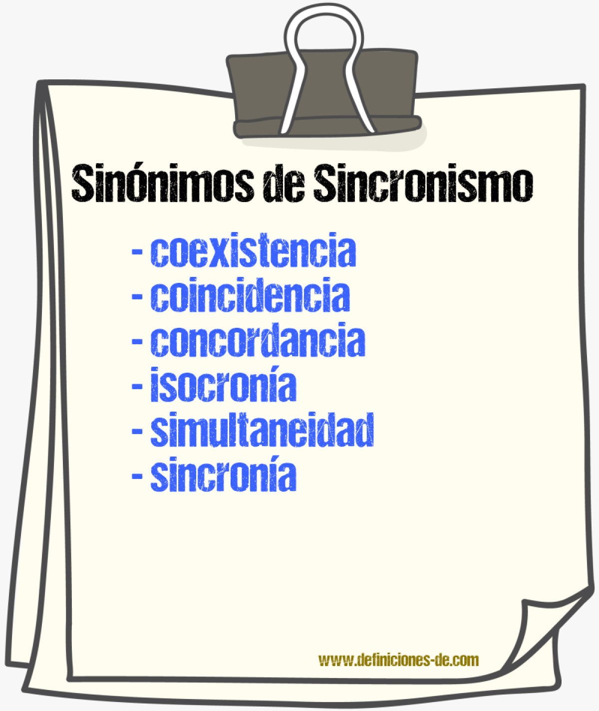 Sinnimos de sincronismo