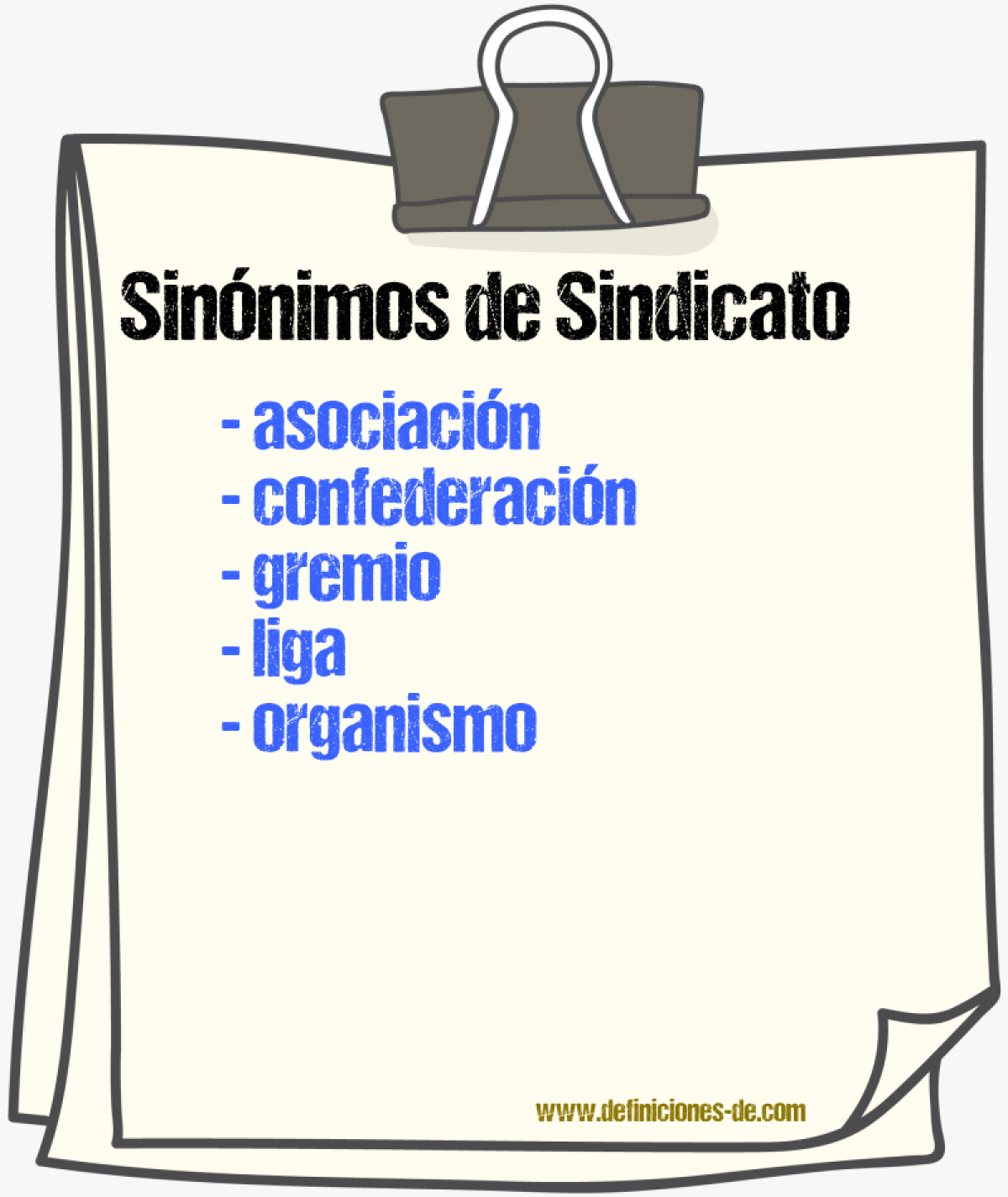 Sinnimos de sindicato