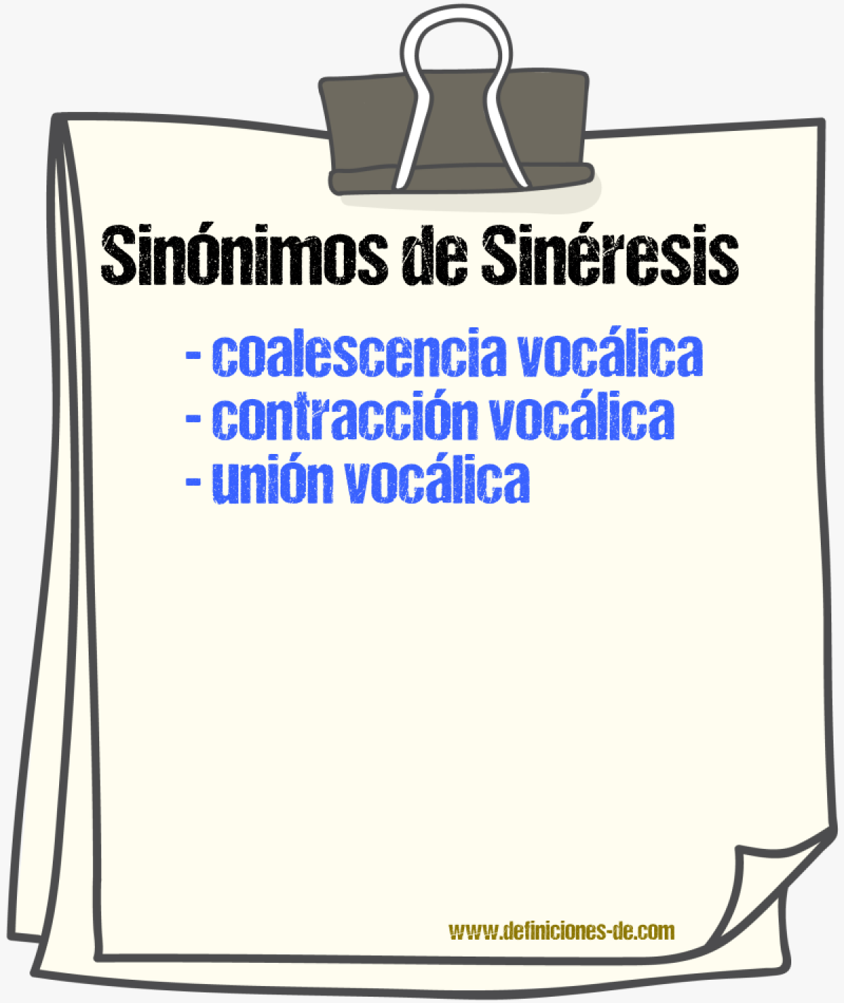 Sinónimos de sinéresis