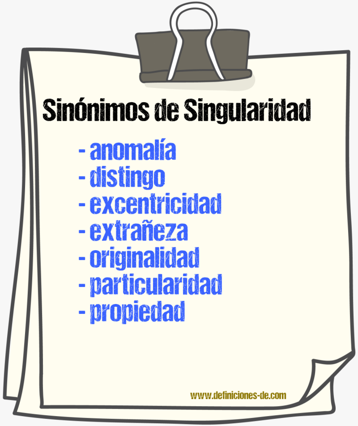 Sinnimos de singularidad