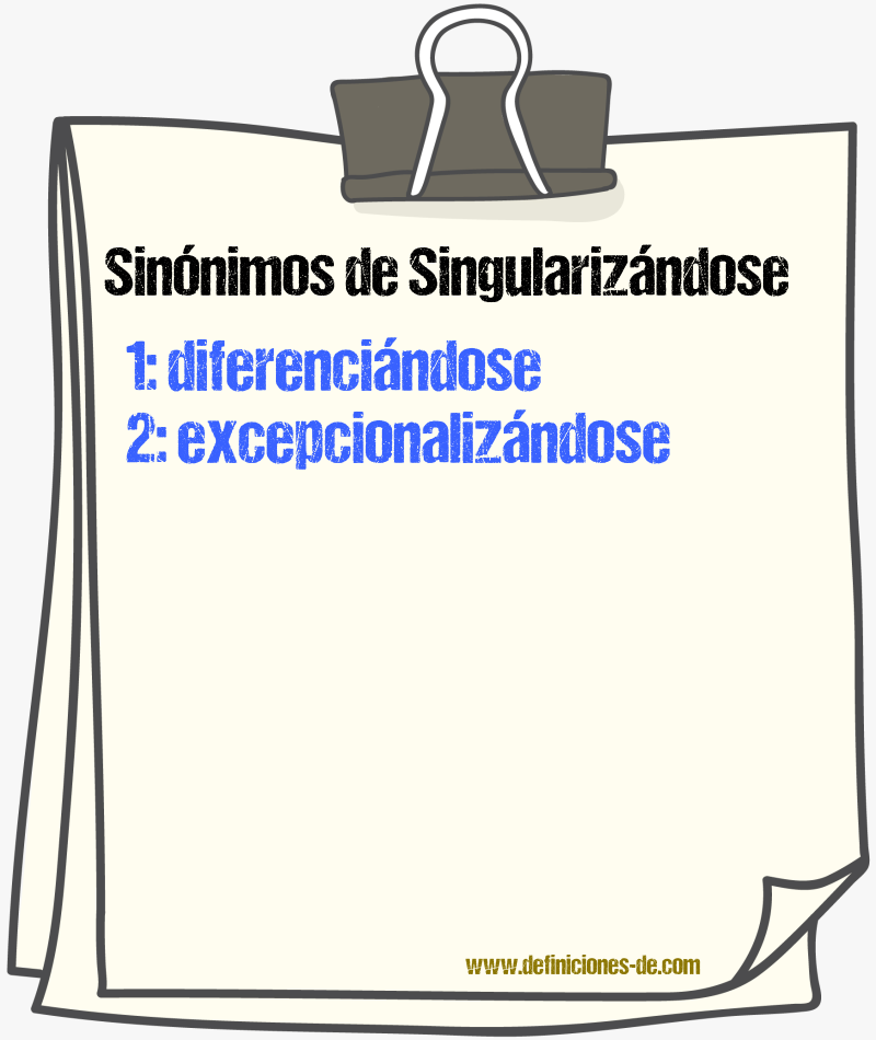 Sinónimos de singularizándose