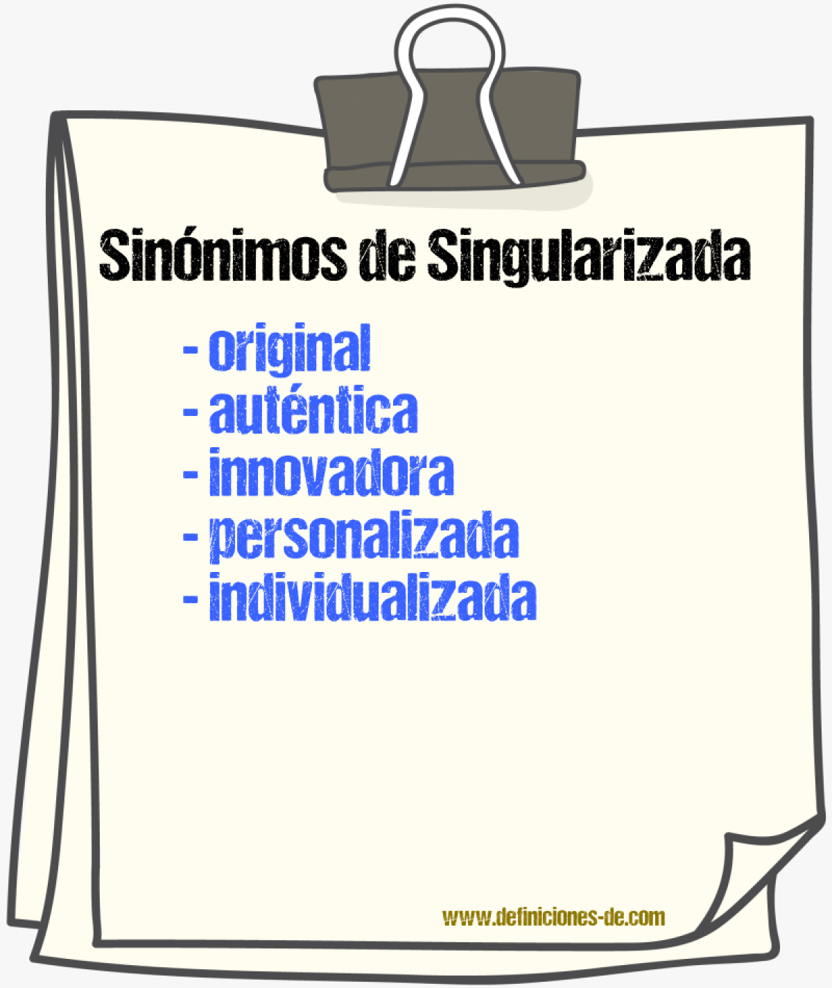 Sinónimos de singularizada