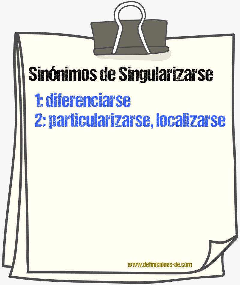 Sinónimos de singularizarse