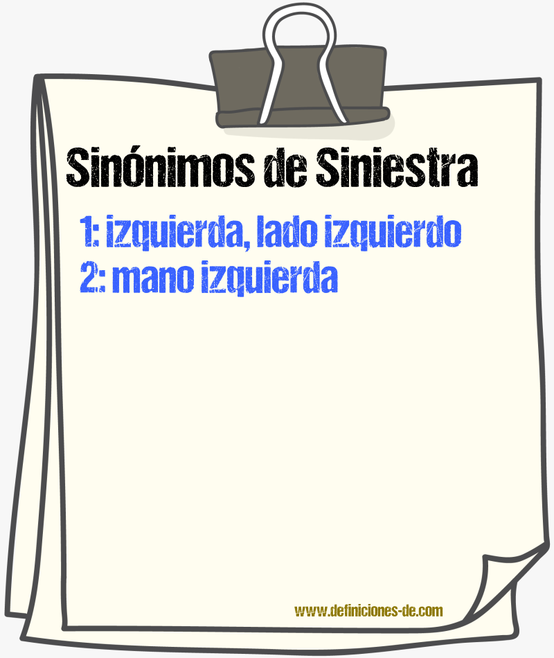 Sinónimos de siniestra