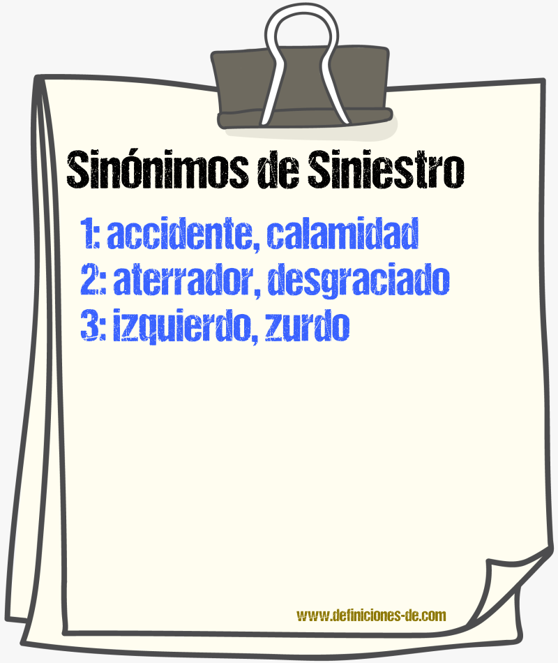 Sinnimos de siniestro